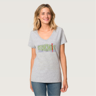 Camiseta Mais forte do que você pensa Pescoço-V feminino