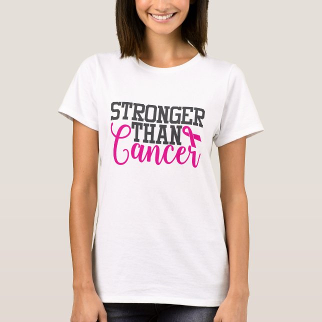 Camiseta Mais Forte que o Cancer| Sensibilização do Cancer (Frente)