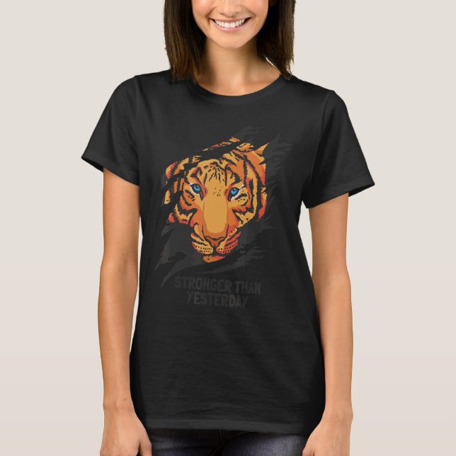 Camiseta Mais Forte Que Ontem, Wild Bengal Tiger (Frente)