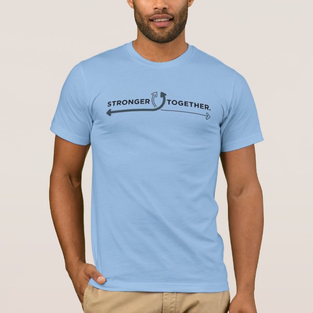 Camiseta Mais Fortes Juntas" Setas Intertravadas (Frente)
