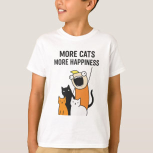 Camiseta Mais gatos Mais felicidade