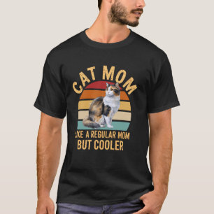 Camiseta Mais Legal Que Uma Mãe Normal Gato Calico Retro Di