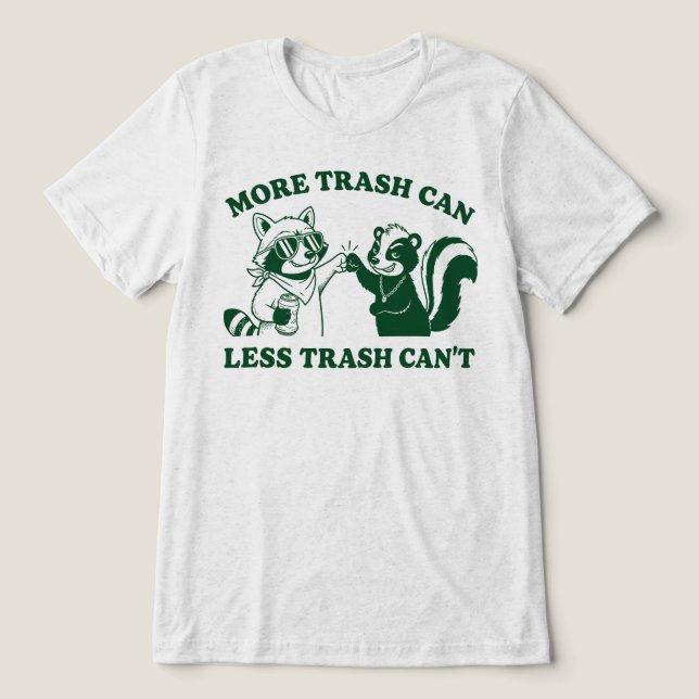 Camiseta Mais Lixeira Menos Lixo Guaxinim Gambá (Design frontal)