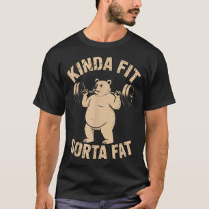 Camiseta Mais ou Menos em Forma Meio Gordo - Urso Engraçado