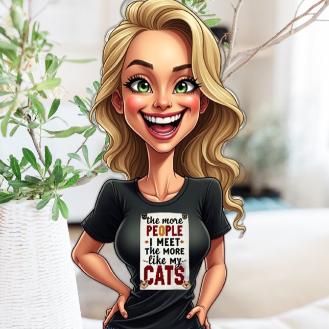 Camiseta Mais Pessoas Gatos Engraçados (People can be annoying at times. Cats not so much)