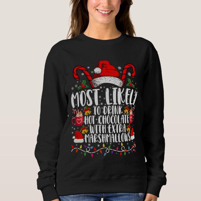 Camiseta Mais Propenso a Beber Marshmallows de Chocolate Qu (Frente)