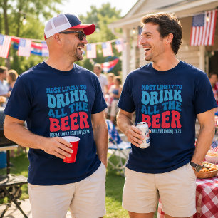 Camiseta Mais Propenso a Beber Toda a Cerveja Personalizado