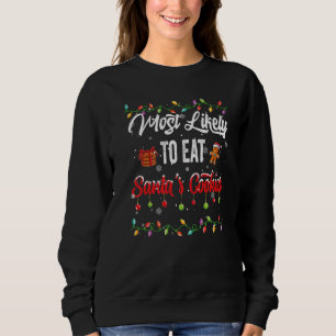 Camiseta Mais Propenso a Comer Biscoitos de Papai Noel Famí