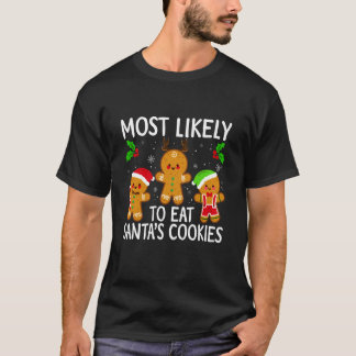 Camiseta Mais Propenso a Comer os Biscoitos de Natal do Hom
