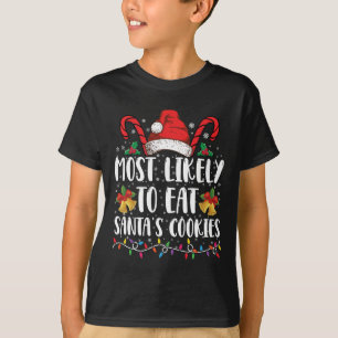 Camiseta Mais Propenso a Comer os Biscoitos de Natal do Pap