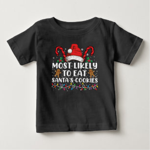 Camiseta Mais Propenso a Comer os Biscoitos do Papai Noel F