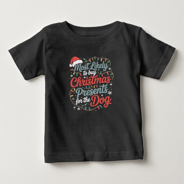 Camiseta Mais Propenso a Comprar Presentes de Natal para o  (Frente)
