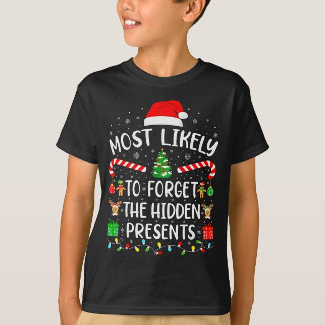 Camiseta Mais Propenso a Esquecer os Presentes Escondidos C (Frente)