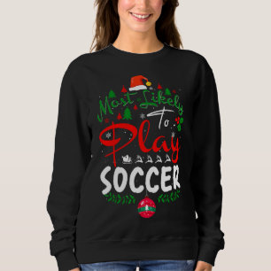 Camiseta Mais propenso a jogar pijama de Natal de Futebol