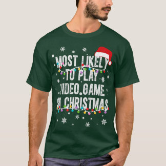 Camiseta Mais propenso a jogar videogame no Natal 3