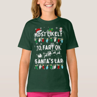 Camiseta Mais propenso a peidar no colo dos papais noeis -