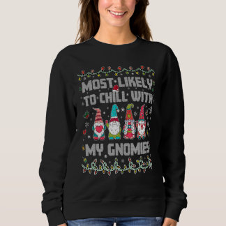 Camiseta Mais Propenso a Relaxar Com Meu Gnomies Natal Gno