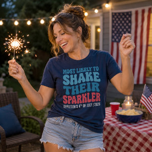 Camiseta Mais Propenso a Sacudir seu Sparkler Personalizado