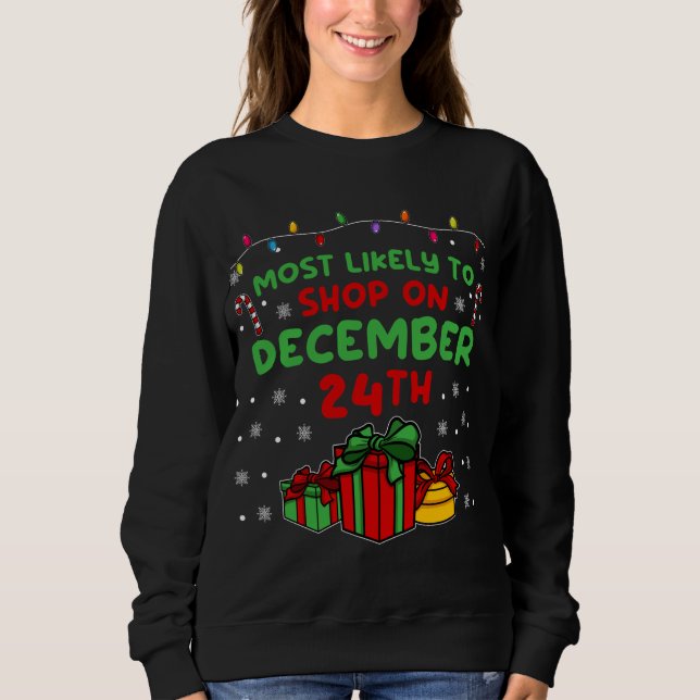 Camiseta Mais provável de comprar no dia 24 de dezembro X-M (Frente)