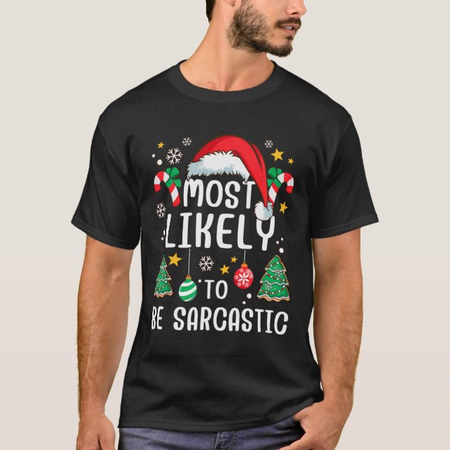 Camiseta Mais Provável É Que A Família Xmas Holi Seja Sarcá (Frente)
