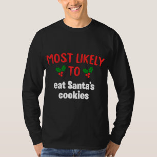 Camiseta Mais Provável Para A Família De Cookies Santas De