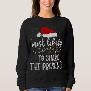 Camiseta Mais Provável Para Agitar O Presente Santa Hat Xma