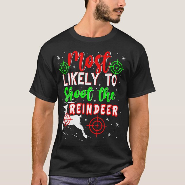 Camiseta Mais Provável Para Atirar Na Rebelde Natal Feia P (Frente)