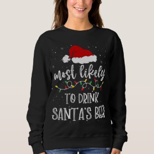 Camiseta Mais Provável Para Beber Papais noeis Beer Santa H