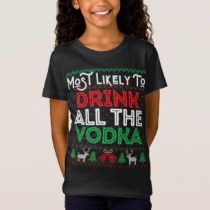 Camiseta Mais Provável Para Beber Todos Os Xmas Engraçados