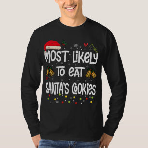 Camiseta Mais Provável Para Comer Cookies De Papai noel - C