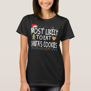 Camiseta Mais Provável Para Comer O Natal Da Família Cookie