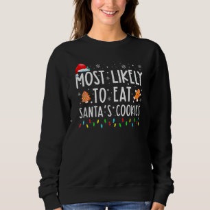Camiseta Mais Provável Para Comer O Natal Da Família Santas