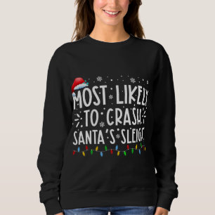 Camiseta Mais Provável Para Crash Da Família Santas Sleigh