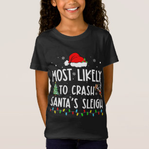 Camiseta Mais Provável Para Crash Da Família Santas Sleigh