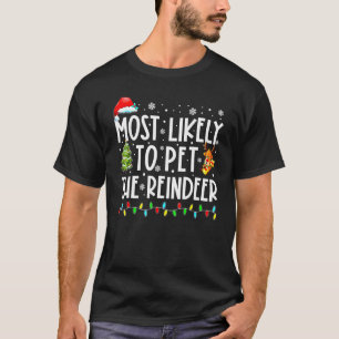 Camiseta Mais Provável Para Pet The Reindeer Christmas