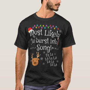 Camiseta Mais Provável Para Queimar Na Música Fa La La Funn