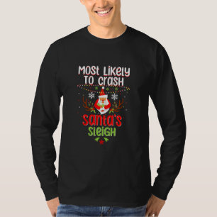 Camiseta Mais Provável Para Travar Papais noeis Engraçado