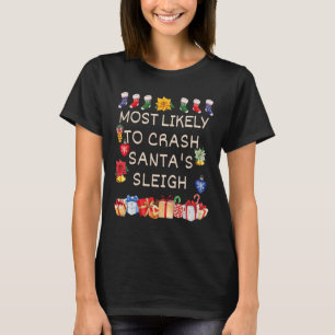 Camiseta Mais Provável Para Travar Papais noeis Sleigh Corr