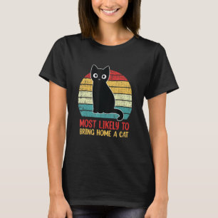 Camiseta Mais Provável Para Trazer Para Casa Um Cat Retro C