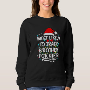 Camiseta Mais Provável Para Trocar O Irmão Do Santa Hat Xma