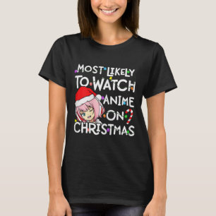 Camiseta Mais Provável Para Ver Animes No Chapéu De Natal