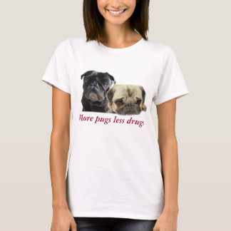 Camiseta Mais pugs menos drogas - 2 pugs