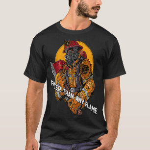 Camiseta Mais Rápido que Fuga de Bombeiros Flame
