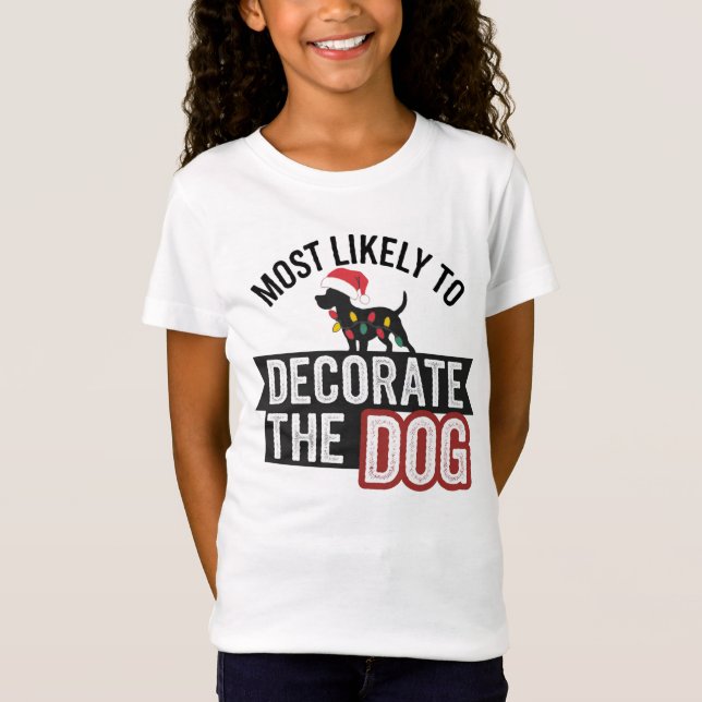 Camiseta 🐶 Mais Susceptível De Decorar O Feliz Natal Do Ca (Frente)
