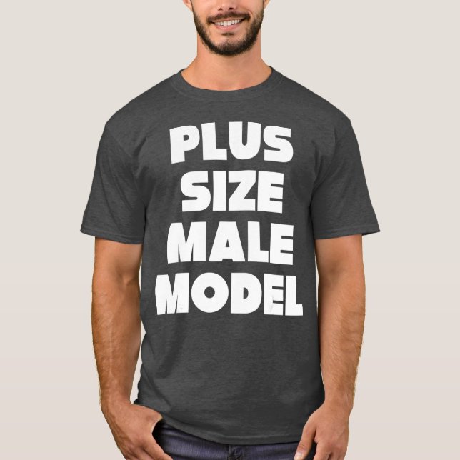 Camiseta Mais tamanho do modelo masculino Cara de gordura e (Frente)