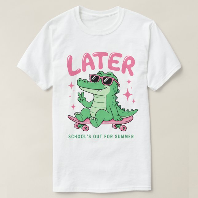 Camiseta Mais Tarde Jacaré Escola Fora Verão (Frente do Design)