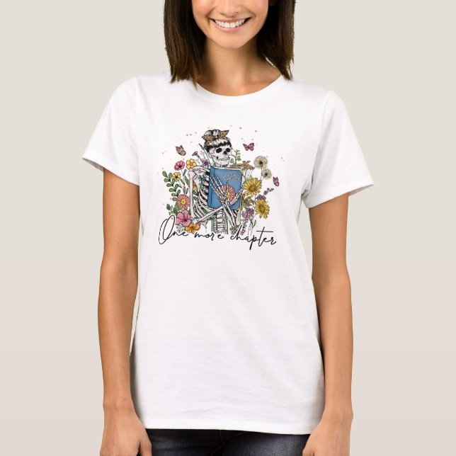 Camiseta Mais um Capítulo Esqueleto Floral (Frente)