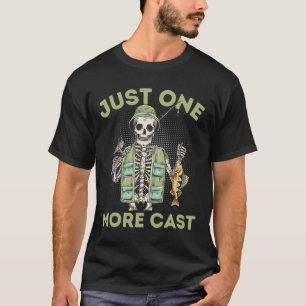 Camiseta Mais Uma Vez - Esqueleto Pescador Divertido