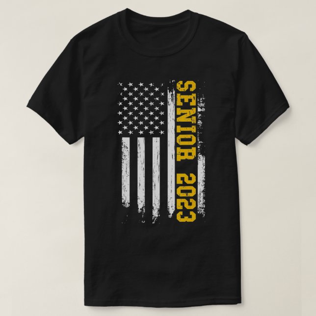 Camiseta Mais velho 2023 American Flag USA Graduation Class (Frente do Design)