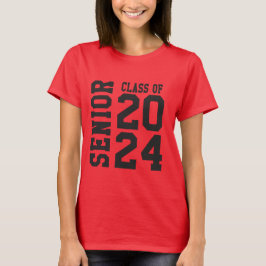Camiseta Mais velho 2024 Logotipo vermelho da Faculdade Neg